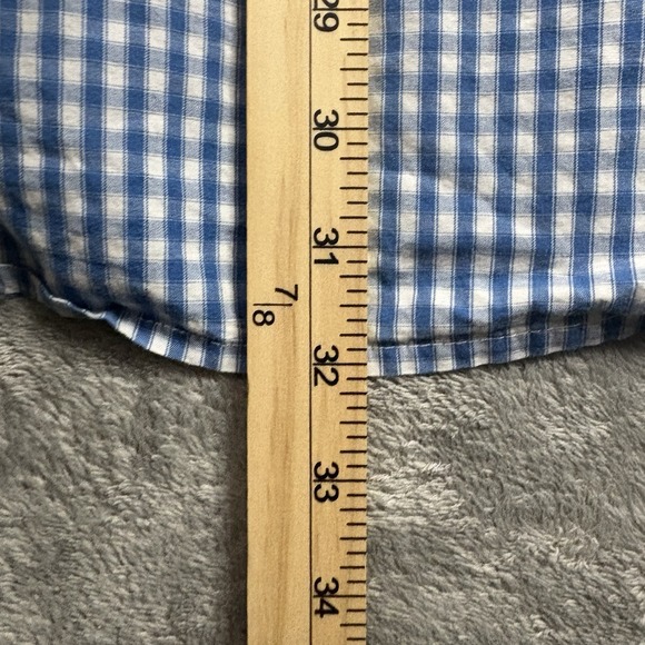 IZOD Men's 3XL Blue & White Check Button Down Dress Shirt Roomy Plus SEE DESCRIP - Picture 12 of 14